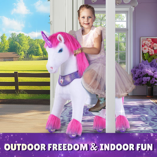Pink Unicorn Model Y Ride on Toy - 3-4 Years