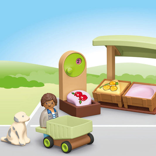 Playmobil Junior: Organic Market Stall & Forklift
