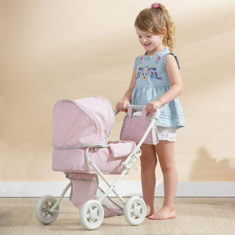 Polka Dots Princess Deluxe Baby Doll Stroller - Pink