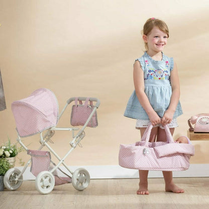 Polka Dots Princess Deluxe Baby Doll Stroller - Pink