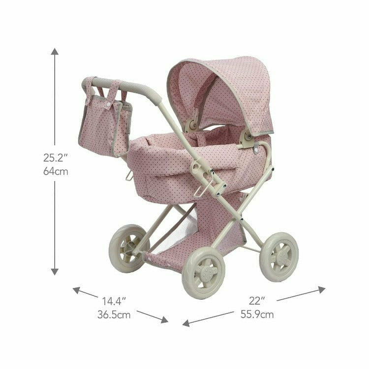 Polka Dots Princess Deluxe Baby Doll Stroller - Pink