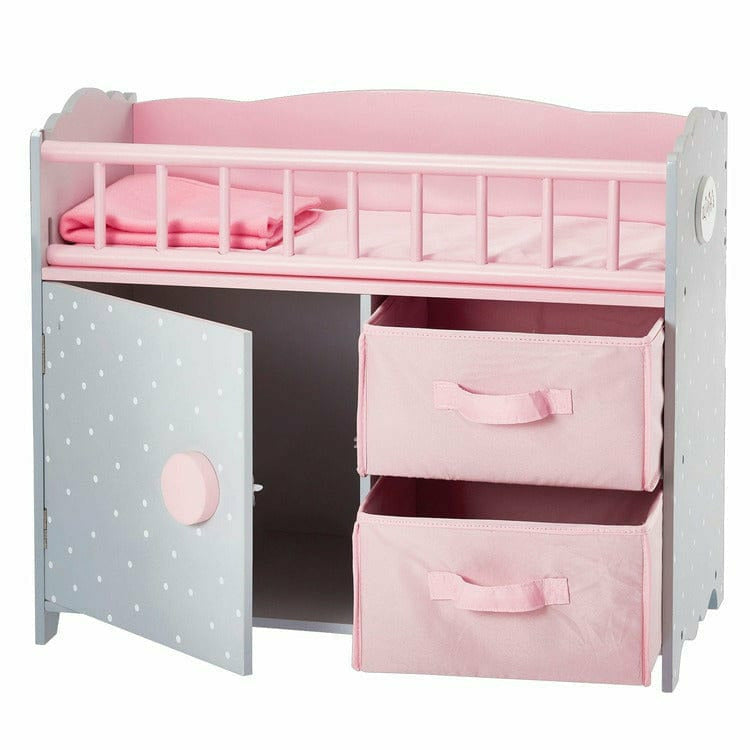 Princess Baby Doll Crib with Cabinet and Cubby