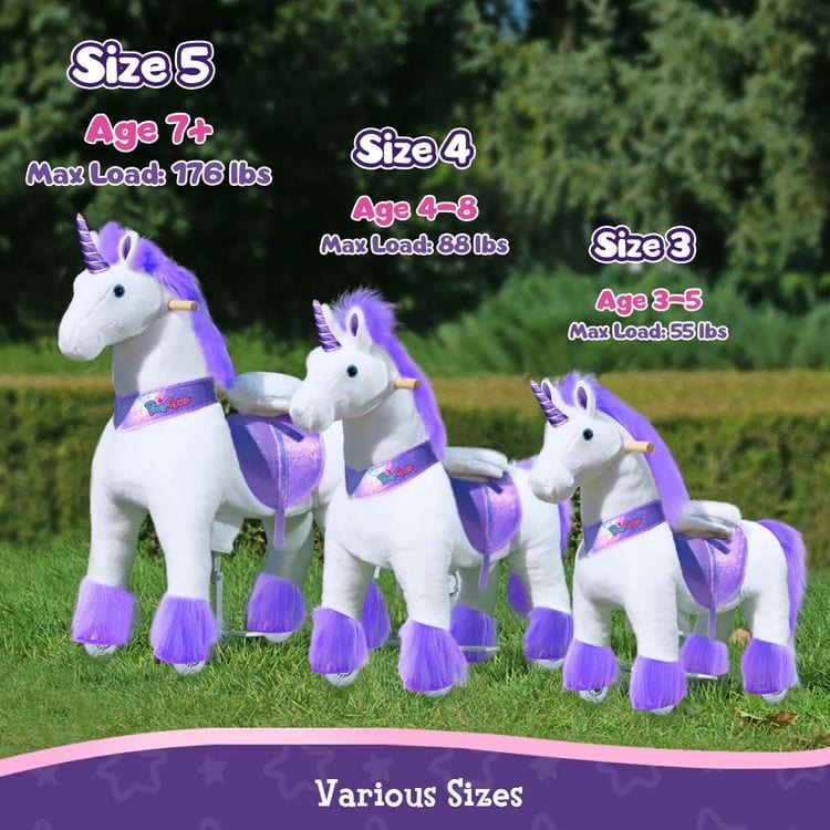 Purple Model U Ride-On Unicorn- 3-4 Years
