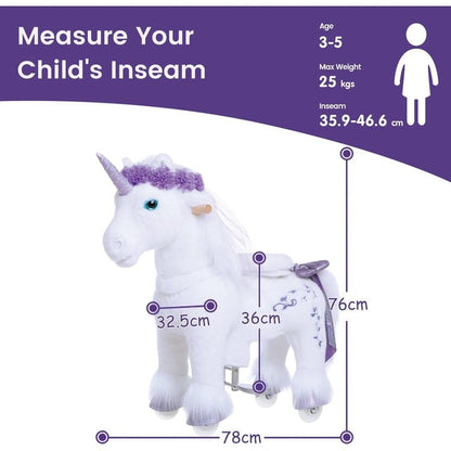 Purple Model X Ride-On Unicorn - 3-4 Years