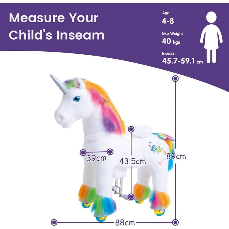 Rainbow Model X Ride-On Unicorn - 4-7 Years