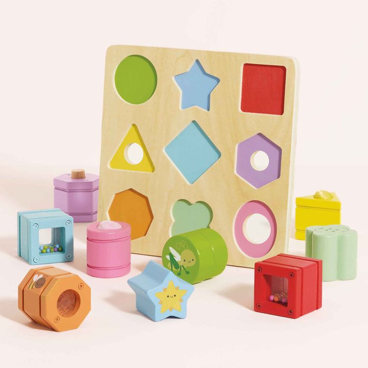 Rainbow Sensory Shape Sorter - 10 Pieces