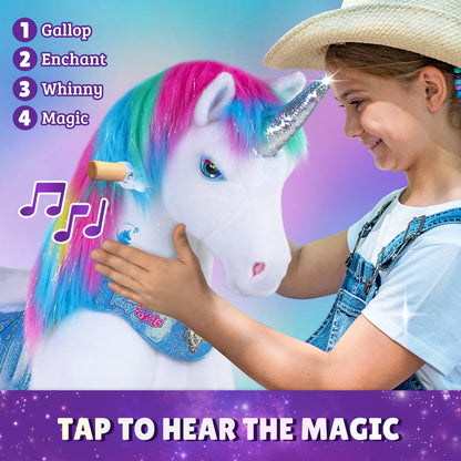 Rainbow Unicorn Model Y Ride on Toy - 4-7 Years