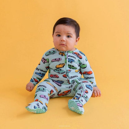 Retro Hot Wheels - Footie Zippered One Piece
