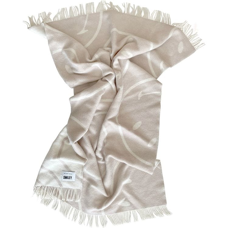Smiley Blanket - White/Grey