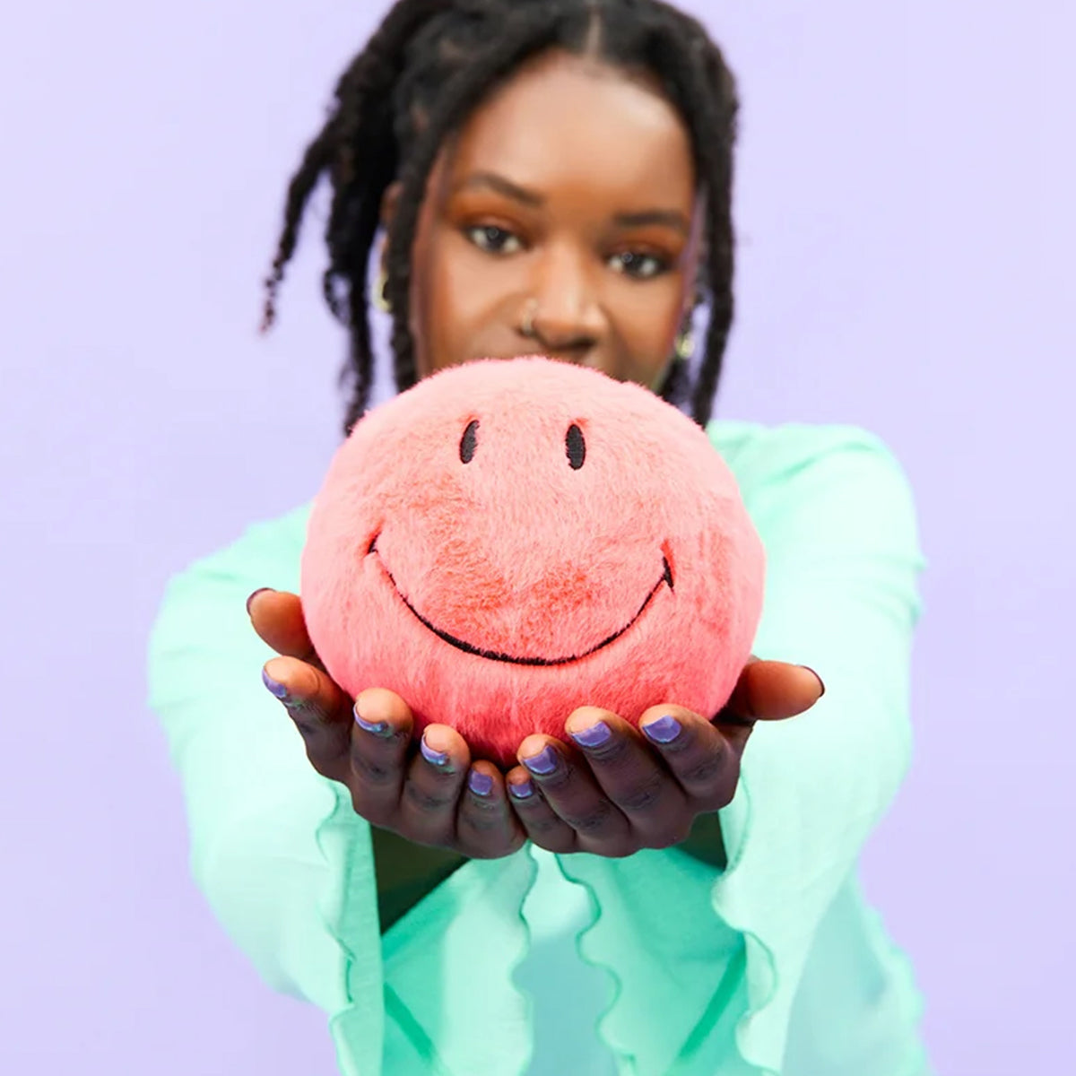 Smiley Bright Coral ECO Fuzzy Plush - 5"