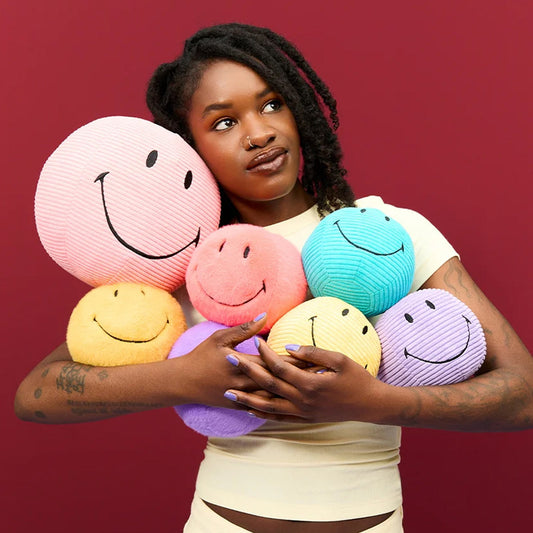 Smiley Teal Corduroy ECO Plush - 5"