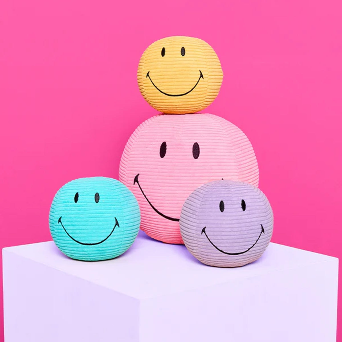 Smiley Yellow Corduroy ECO Plush - 5"