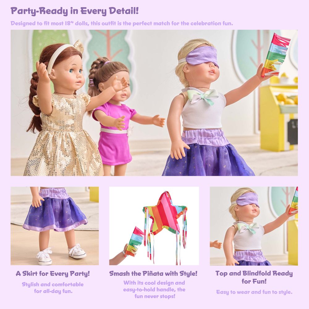 Sophia's 18'' Doll Piñata Birthday Party Outfit Set