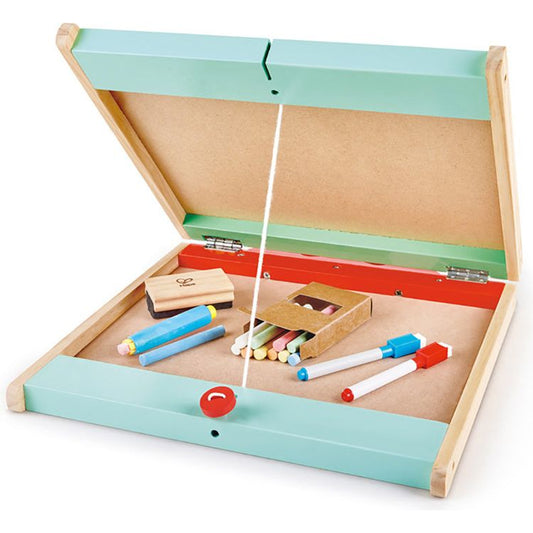 Store & Go Easel Folding Double-Sided Tabletop Blackboard & Whiteboard