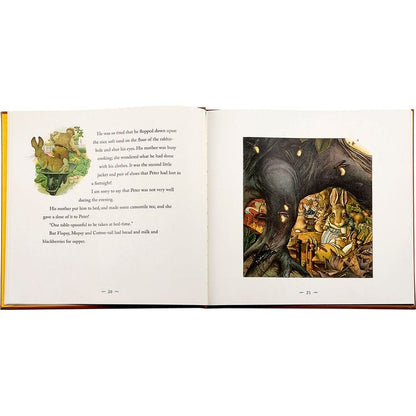 "The Classic Tale of Peter Rabbit" Book in Tan Bonded Leather