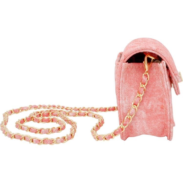 Tie Dye Quilted Denim Handbag - Pink