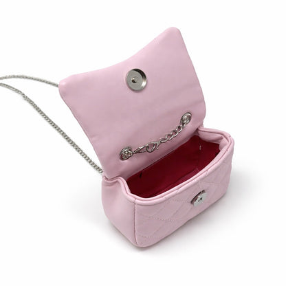 Tiny Crystal Stud Handbag - Pink