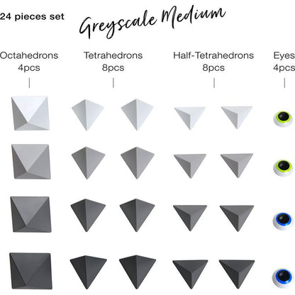Trido Monochromatic Medium Magnet Building Set - 24 Pieces