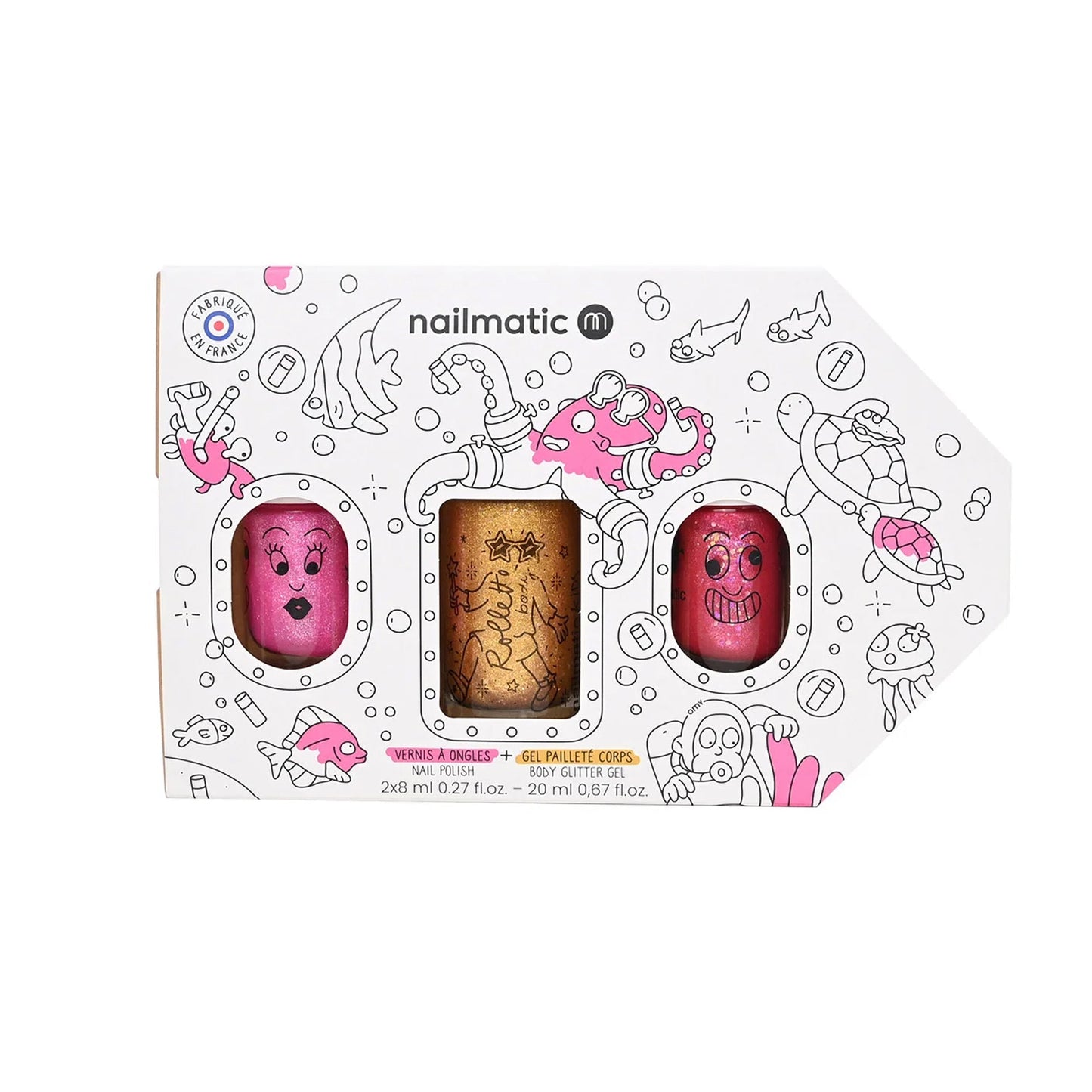 Underwater Exploration Nail Polish Set with Body Glitter Gel