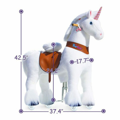 White Model U Ride-On Unicorn - 7+ Years
