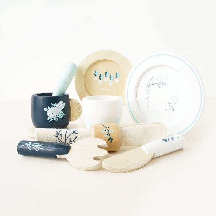 Wooden Cutlery Pretend Play Dining Set