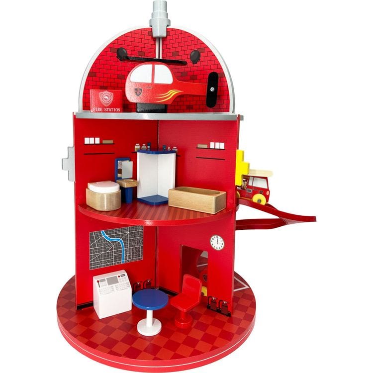 Wooden Fire Station Playset