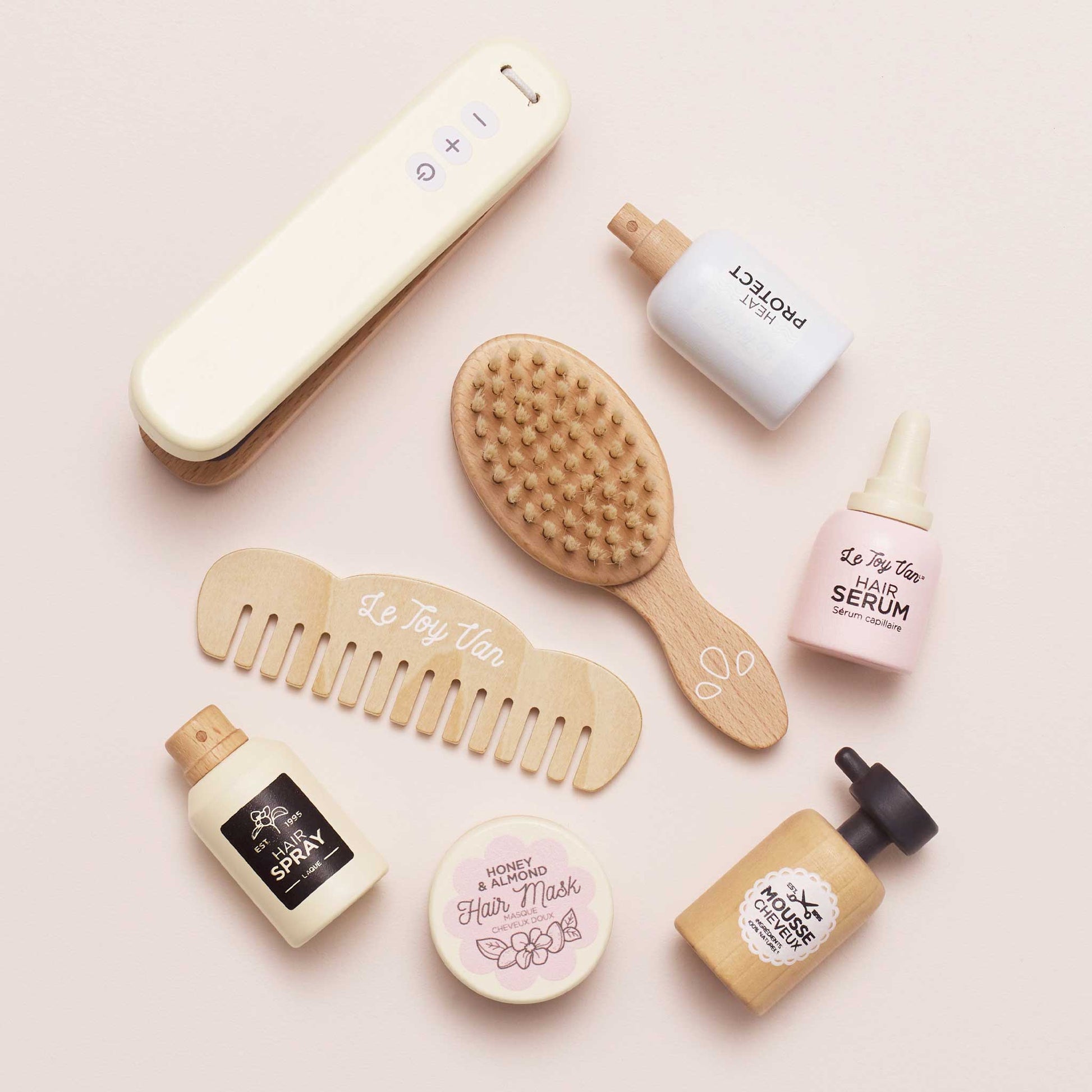 Wooden Hair Straighteners & Accessory Pretend Play Set