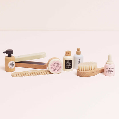 Wooden Hair Straighteners & Accessory Pretend Play Set