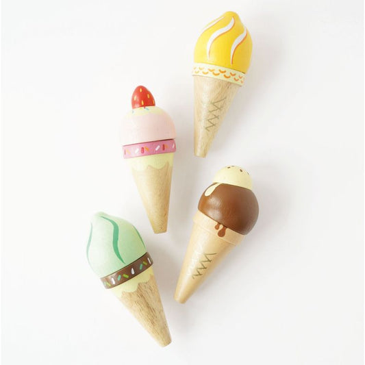 Wooden Ice Cream Cones Set