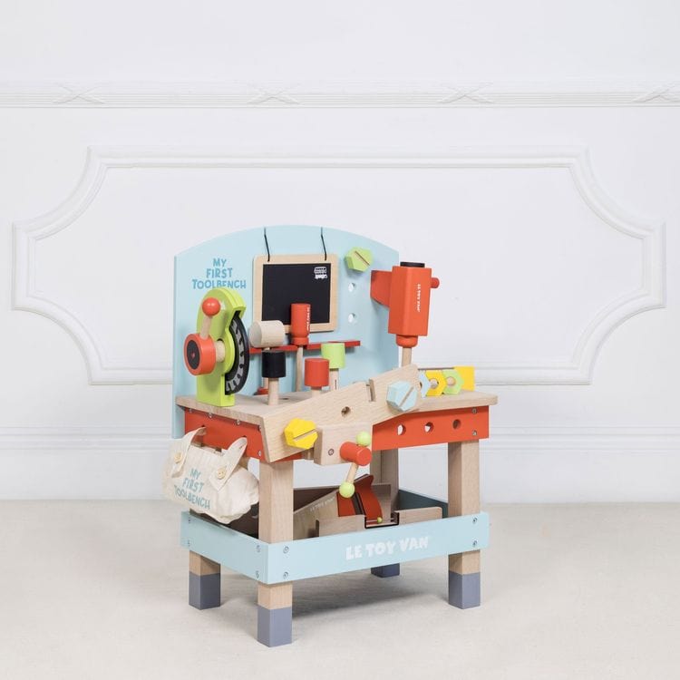 Wooden Tool Bench with 20 Accessories
