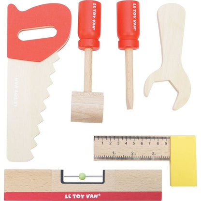 Wooden Tool Bench with 20 Accessories