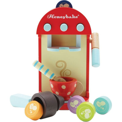 Wooden Toy Coffee Machine & Pods