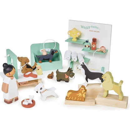Wooden Waggy Tails Dog Salon Set
