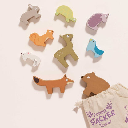 Woodland Stacking Forest Animals & Bag - 10 Pieces
